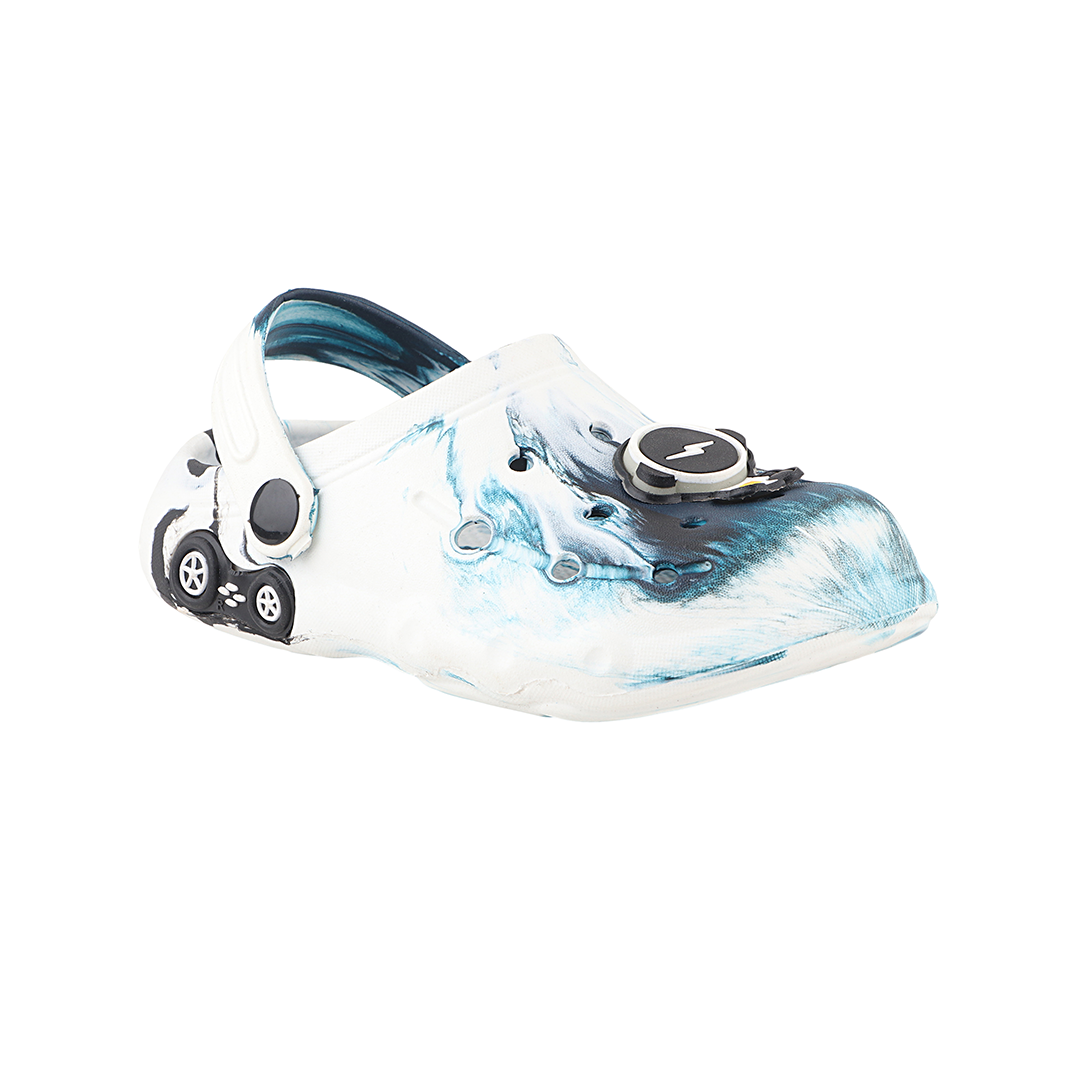 FUEL Splash Clogs Slipper for 4-10 Years Boys/Girls (White & Blue)