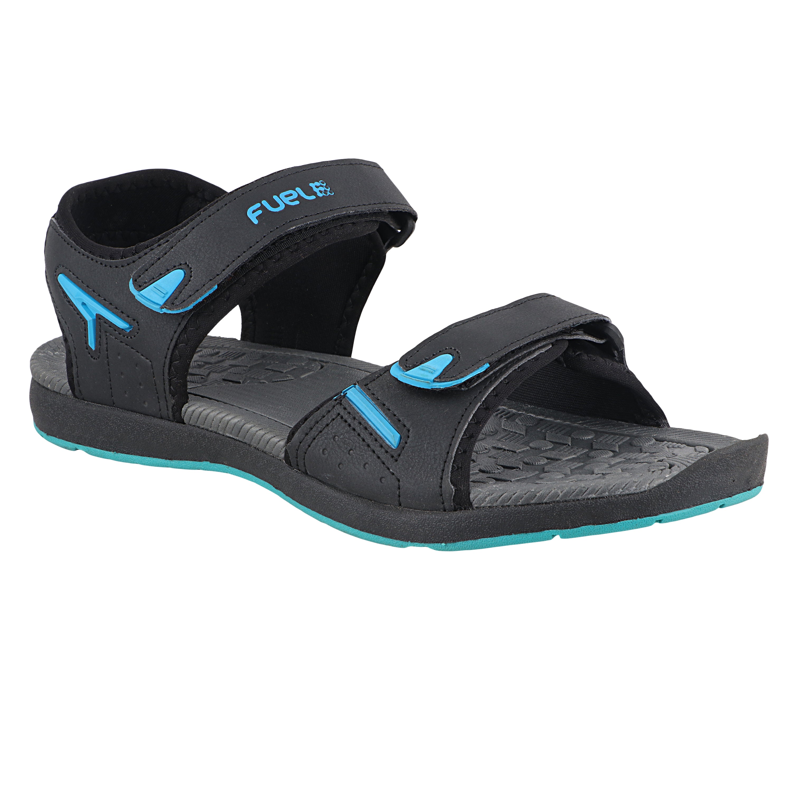 Fuel Mark Sandals For Men's (Black-Aqua)