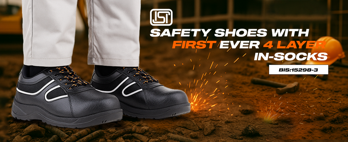 FUEL Shank ISI Marked Comfortable and light-weight  Industrial Safety Shoe For Men's (Black)