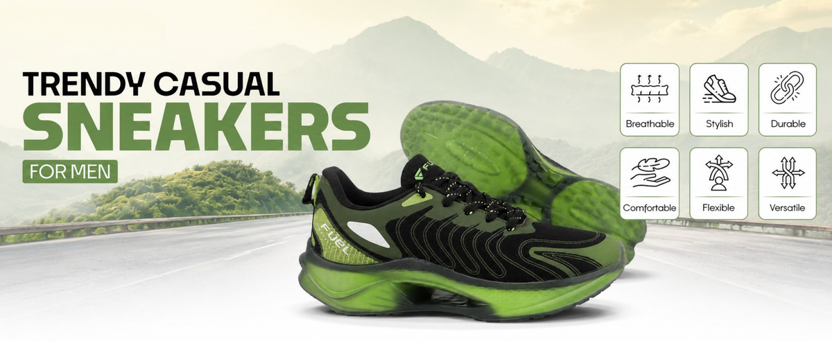 FUEL Cave Lightweight & Breathable with Comfortable Cushioning & Modern Style Sports Shoes for Men's (Black)