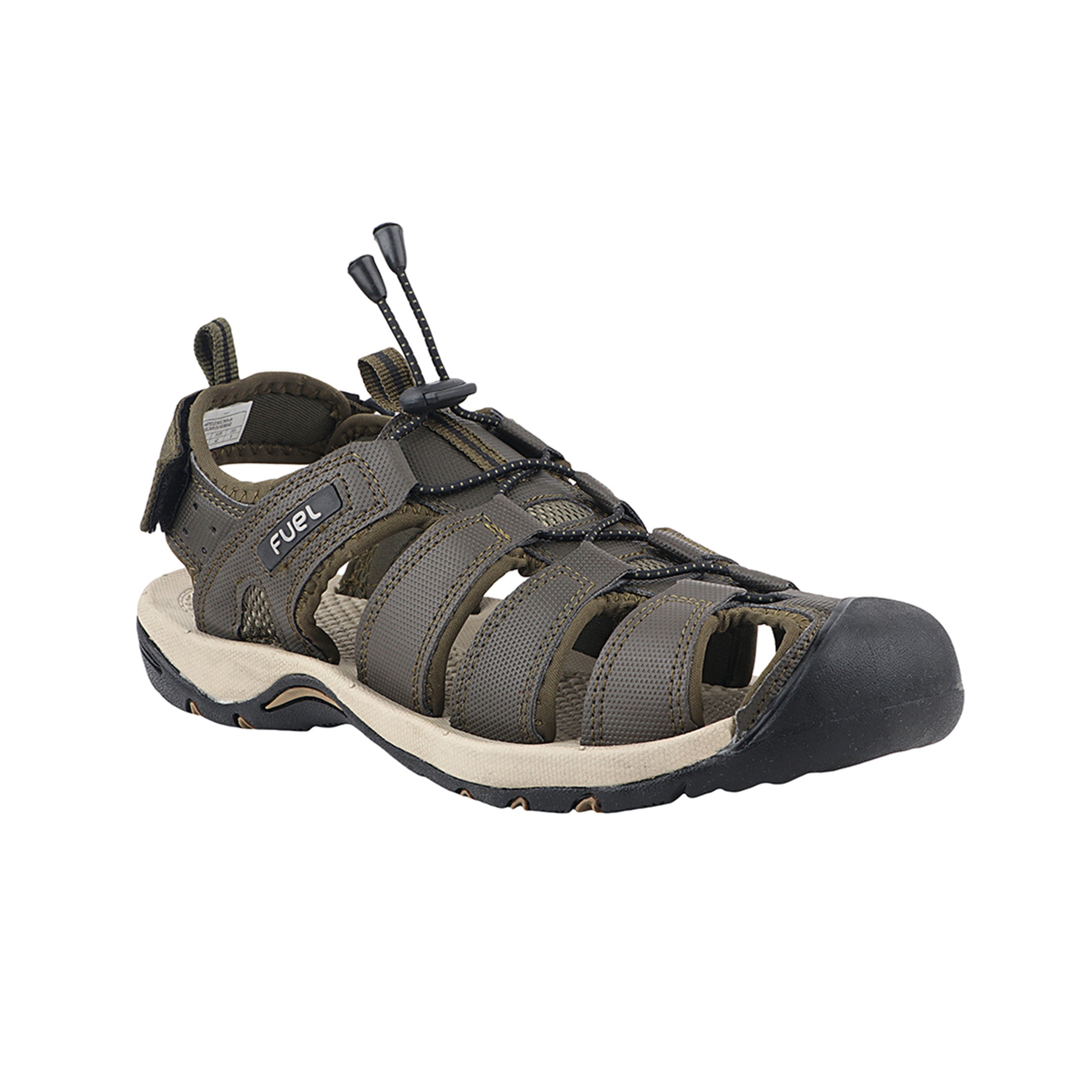 FUEL Soldier-10 Fisherman Protective Toe Cap with Durable Upper & Soft Cushioning Sandals for Men's (Olive)