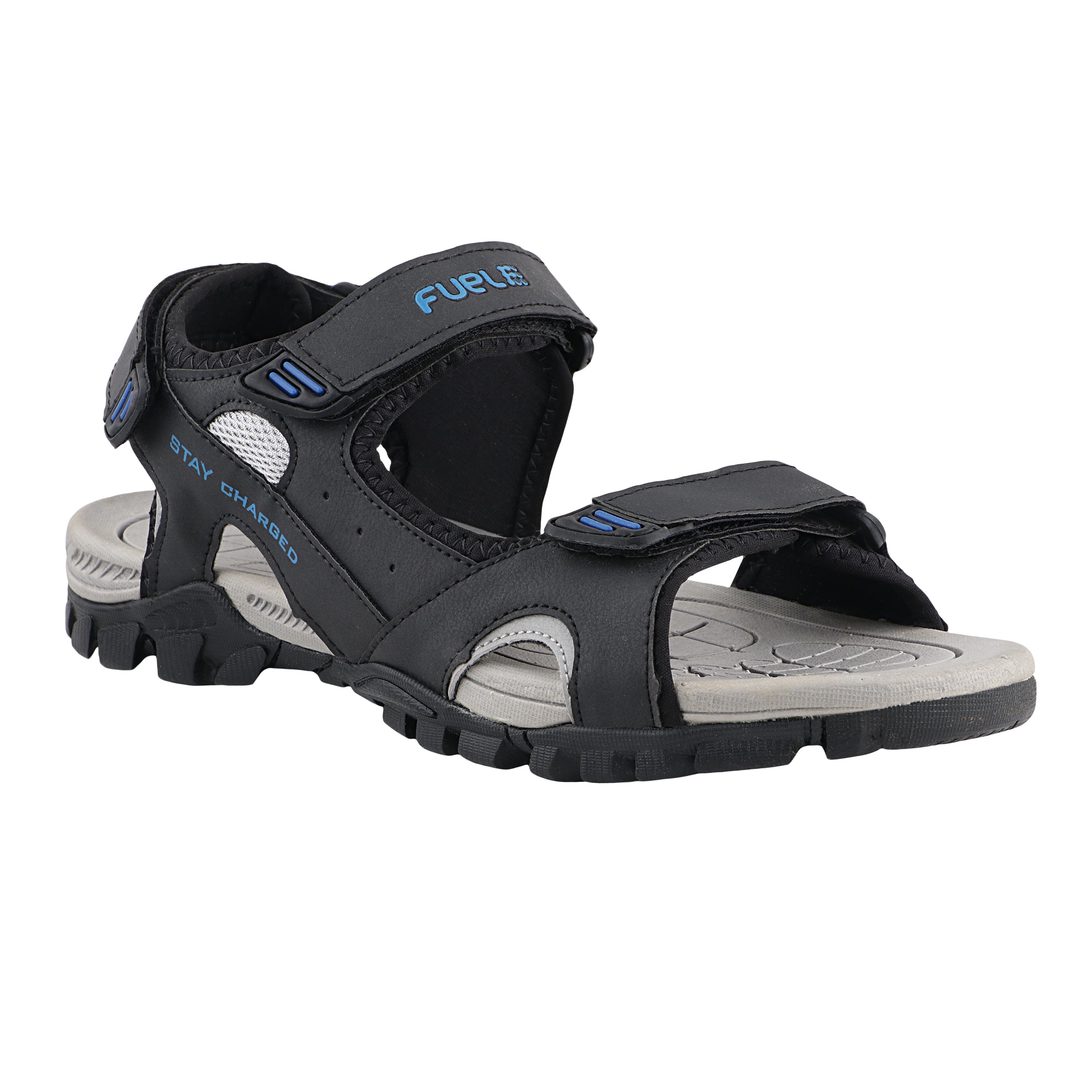 Fuel Krox-02 Sandals for Men's & Boys (Black/R.Blue)