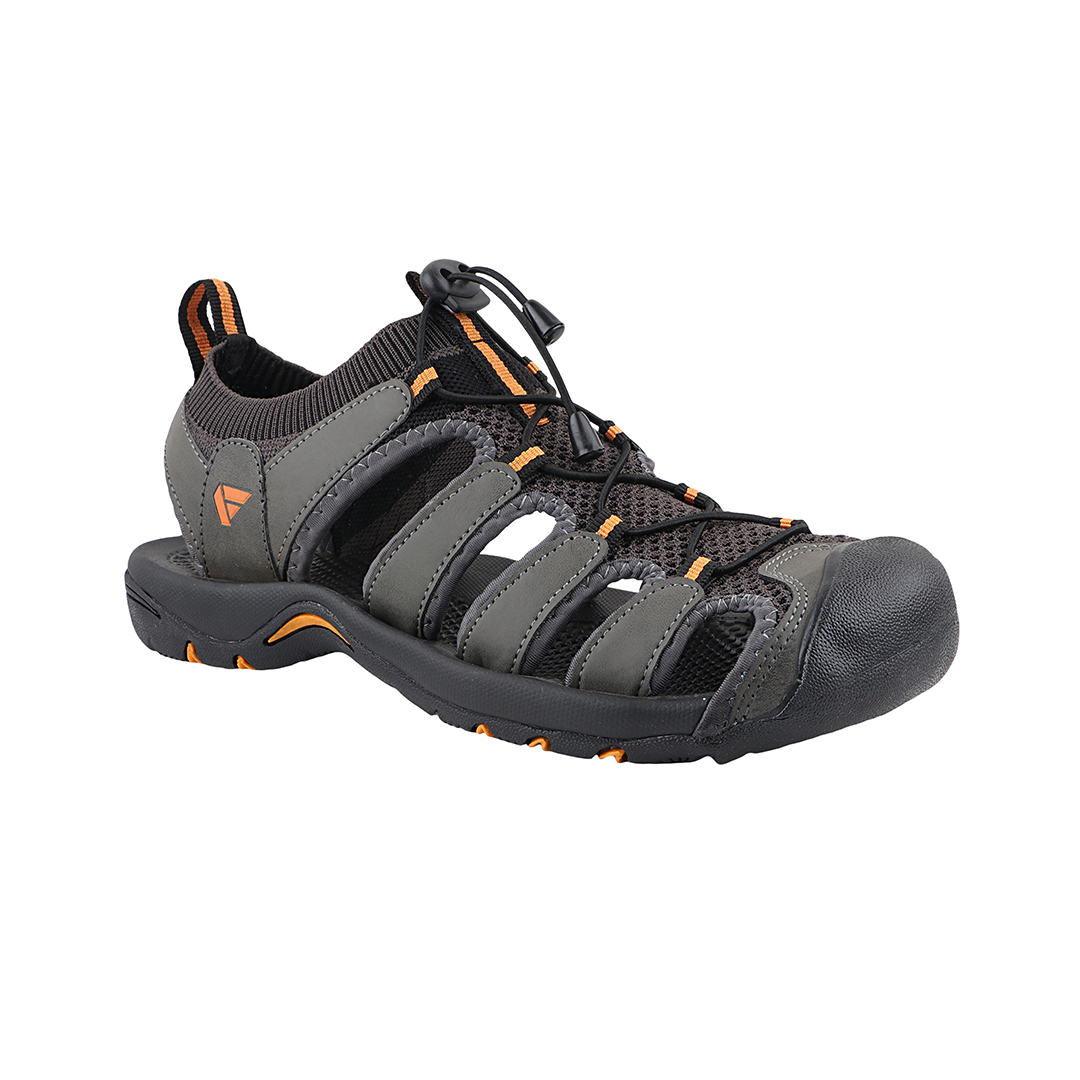 FUEL Kiger Protective Toe Cap Sports Sandals for Men (Grey)