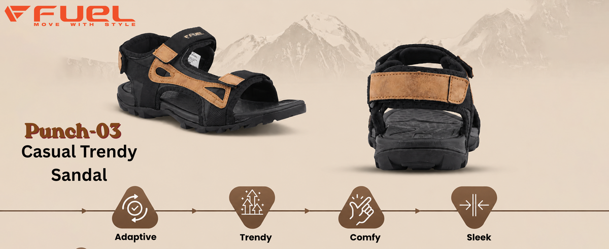 FUEL Punch-03 Comfortable & Trendy Casual Sports Sandals for Men (Olive)