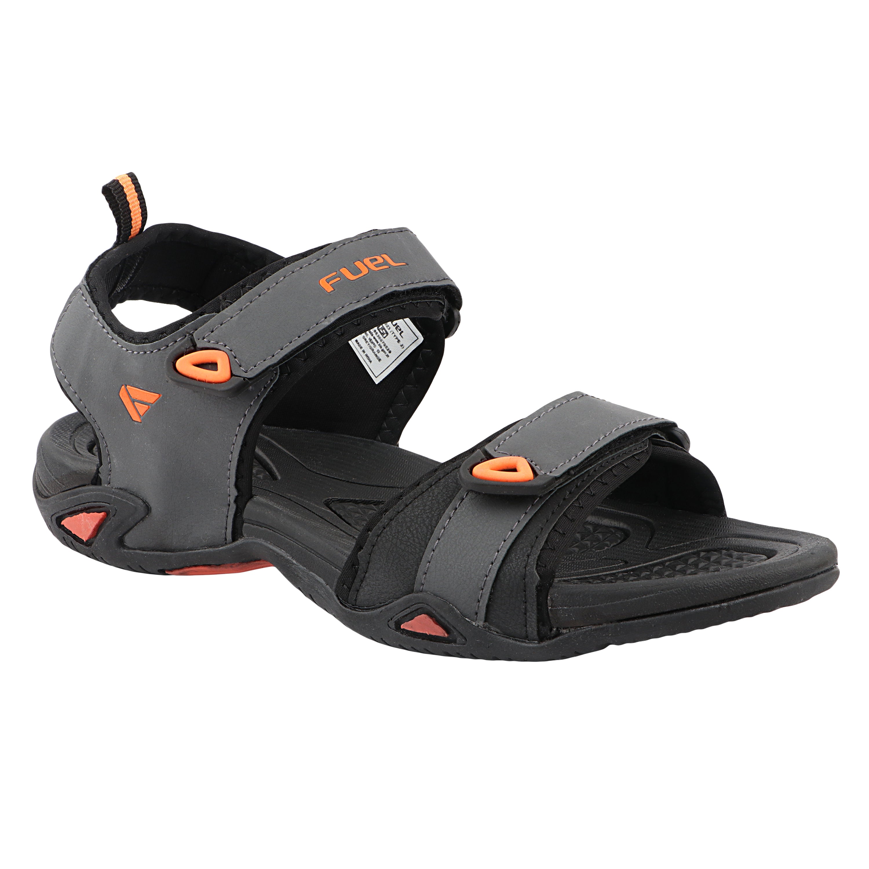 FUEL Vento-02 Comfortable & Light-weight Sandals For Men's (Grey-Orange)