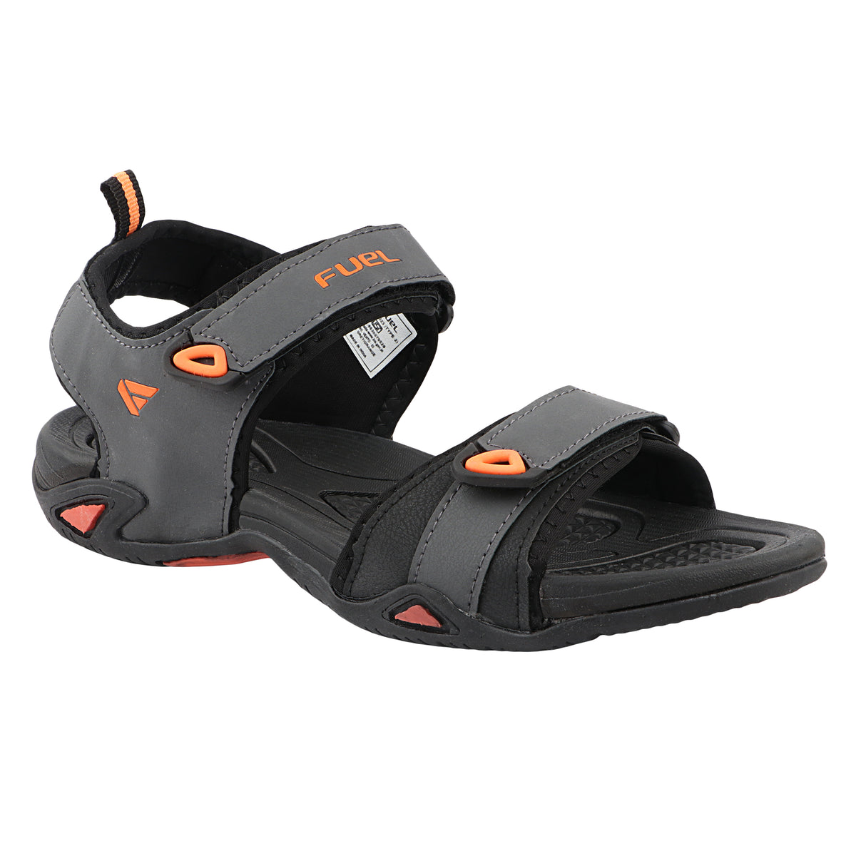 FUEL Vento-02 Comfortable & Light-weight Sandals For Men's (Grey-Orange)