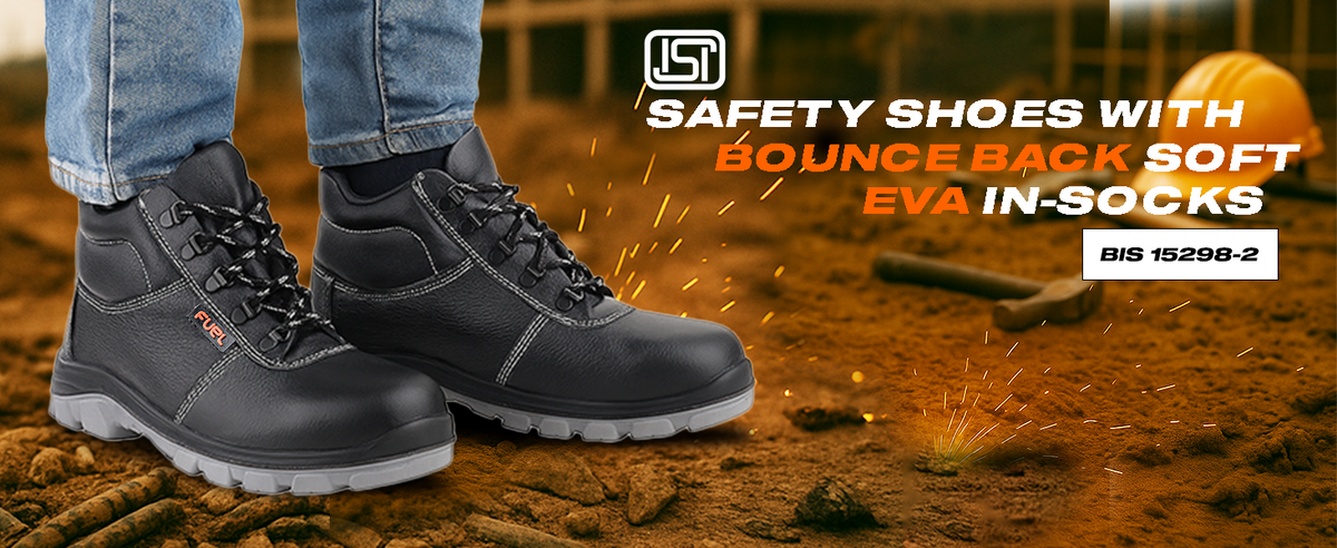 FUEL Bob-Highcut Comfortable Industrial Safety Shoes for Men (Steel-Toe 200J)
