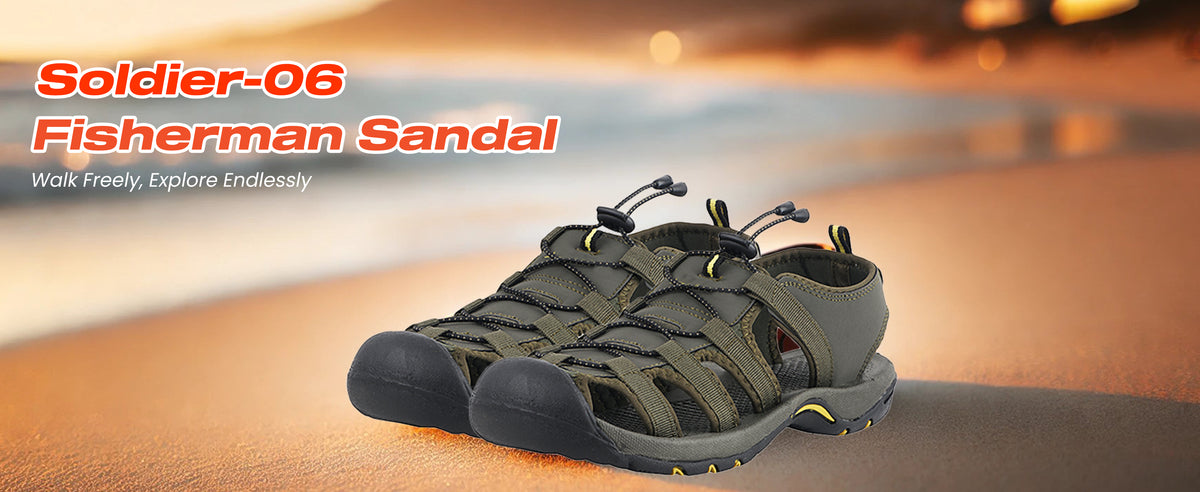 FUEL Soldier-06 Stylish Outdoor Fisherman Sandals Men (Olive)