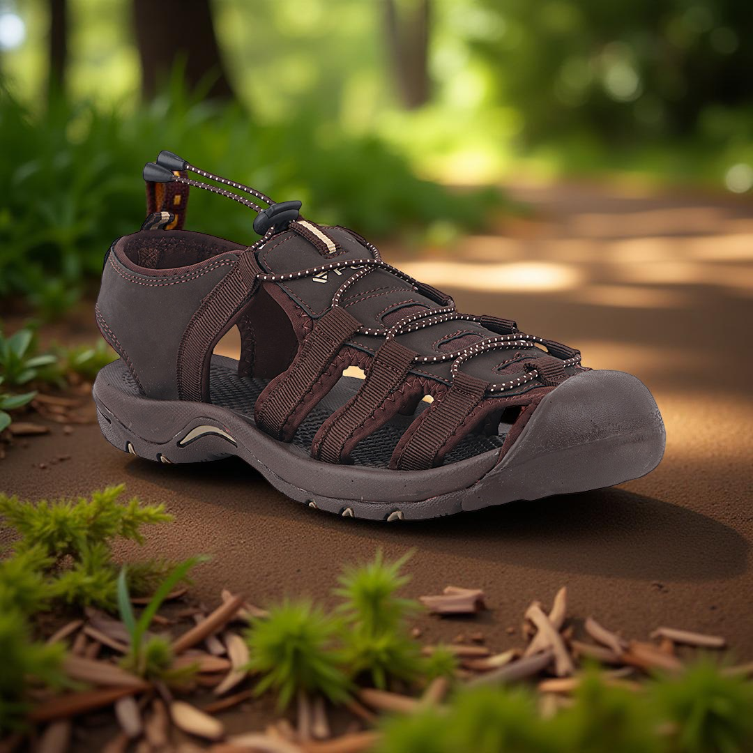 Fuel Soldier-06 Stylish Outdoor Men's Fisherman Sandals with Protective Toe Cap & Durable Grip(Brown)