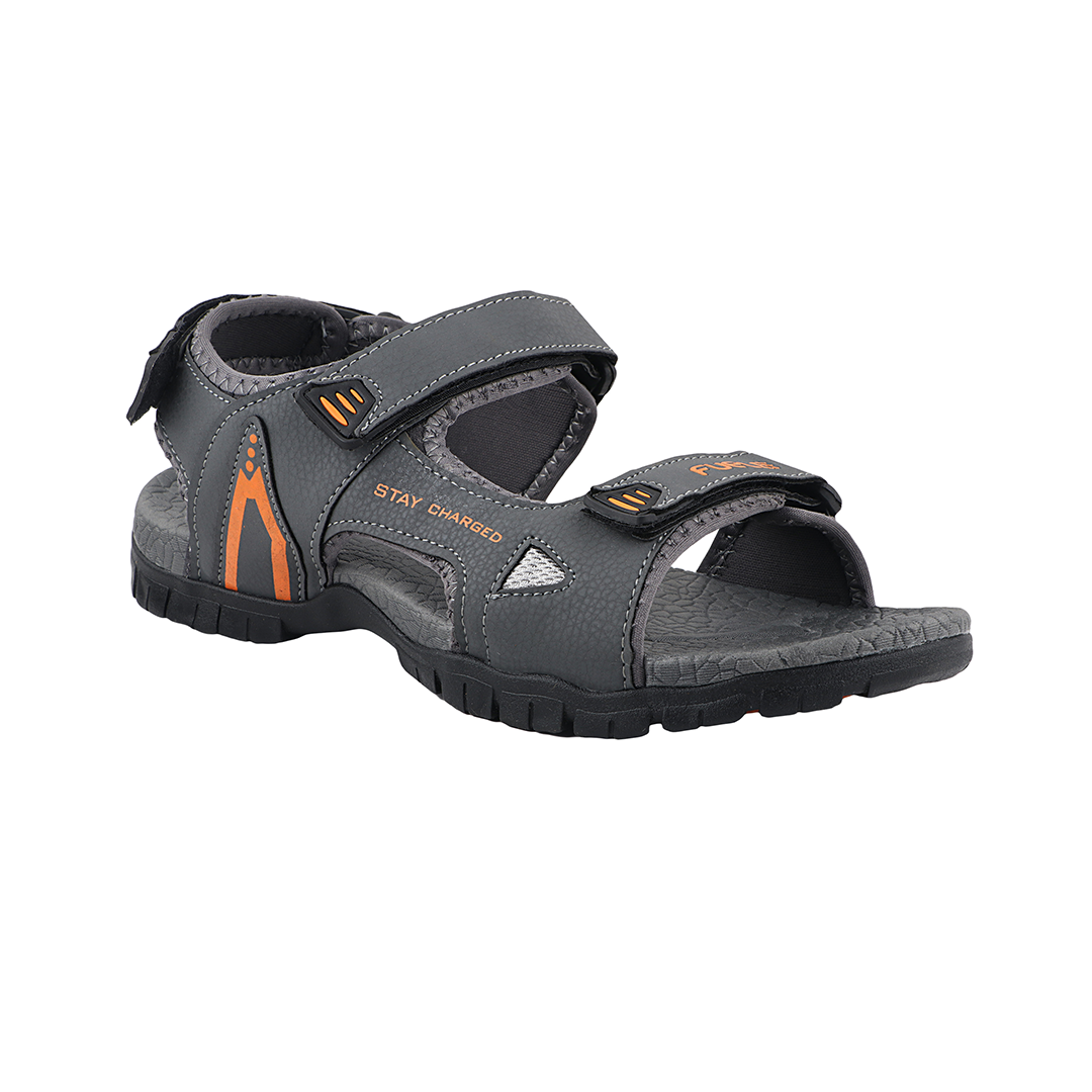 Fuel Rambo-04 sandal for man  (Dark Grey & Orange)