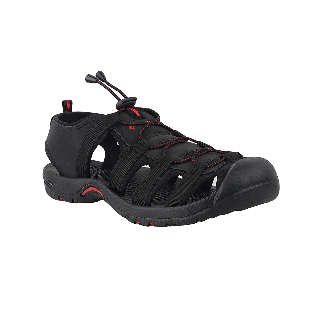 Fuel Soldier-06 Fisherman Sandals for Men (Black Red)