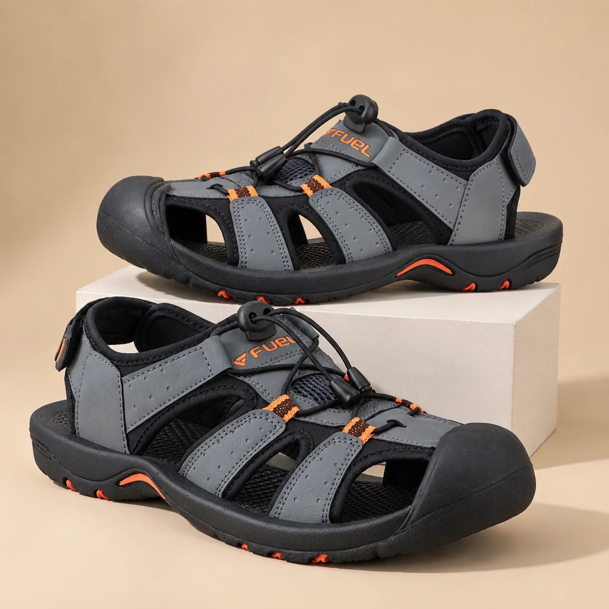 FUEL Soldier-02 Flexible Fisherman Sandals for Men (Grey)