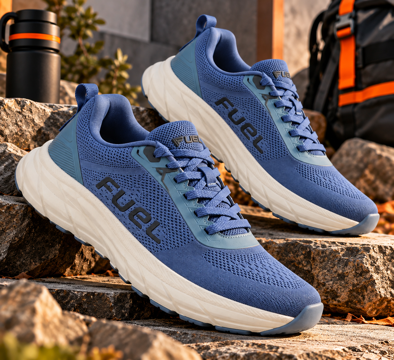 FUEL Phantom Running & Walking with Cushioned Comfort and Durable Sole for Men's (Blue)