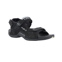 FUEL 2112-07 Tough Grip Sole with Breathable Design and Adjustable Velcro Sports Sandals (Black/Grey)