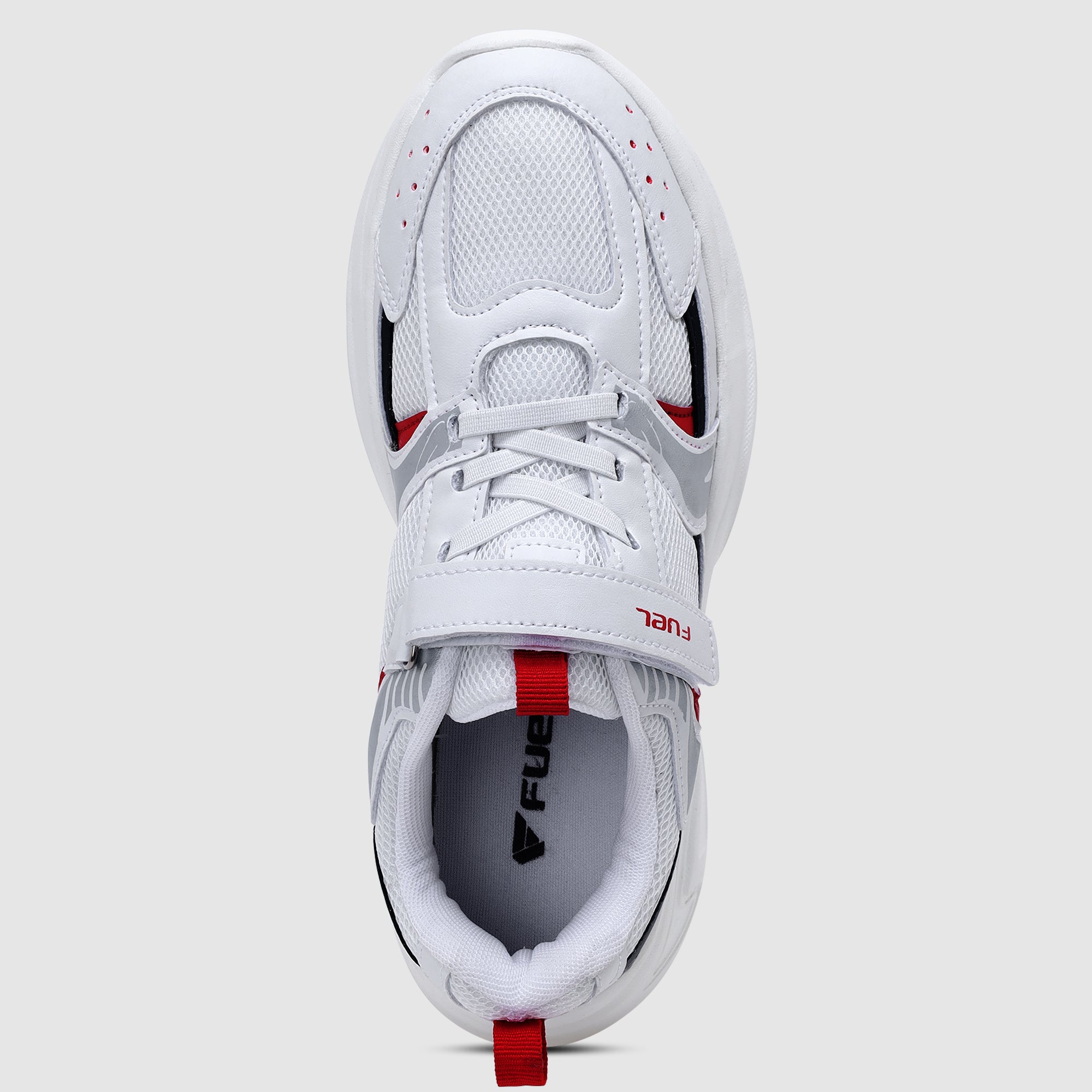FUEL Charlie Kids Shoes for Boys and Girls, Sports Shoes with EVA and Rexine Upper, Lightweight EVA Sole, Stylish Casual Footwear, Walking, School, Outdoor Activities and Everyday Use. (White Silver)