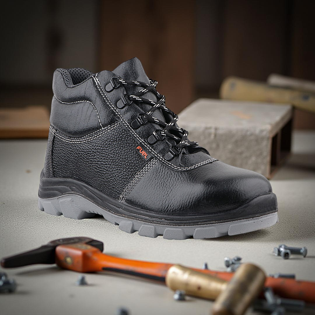 FUEL Bob-Highcut Comfortable Industrial Safety Shoes for Men |(Steel-Toe 200J)