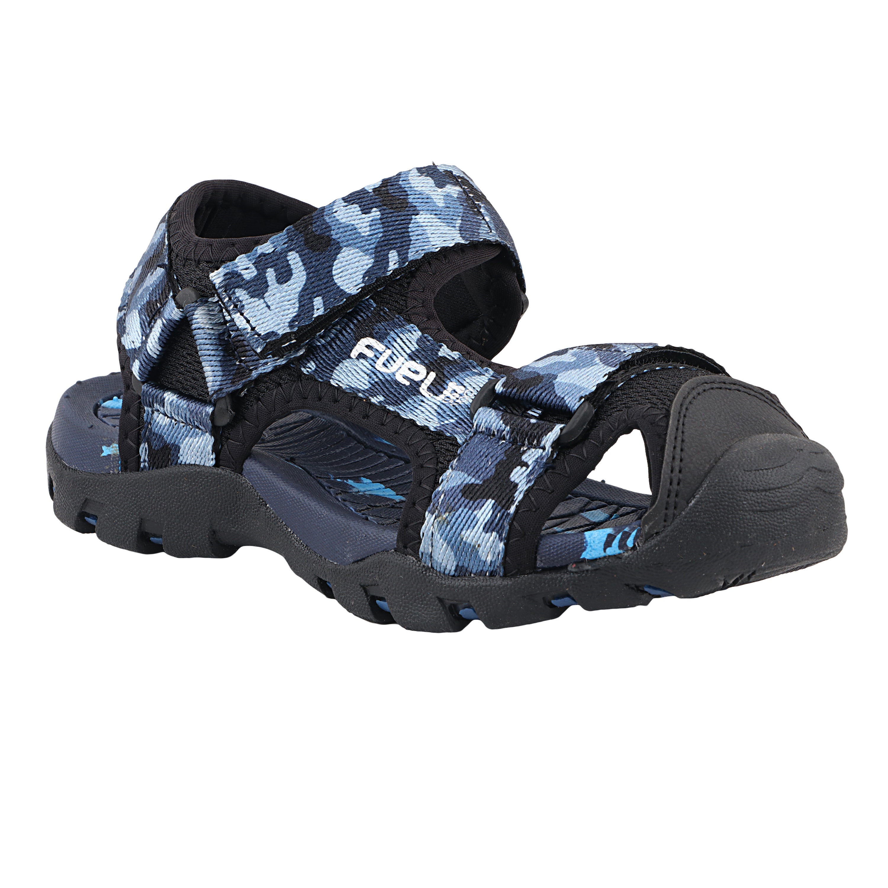 Fuel Harry Sandal For 4 to 10 Year Kids (Black & R. BLUE)