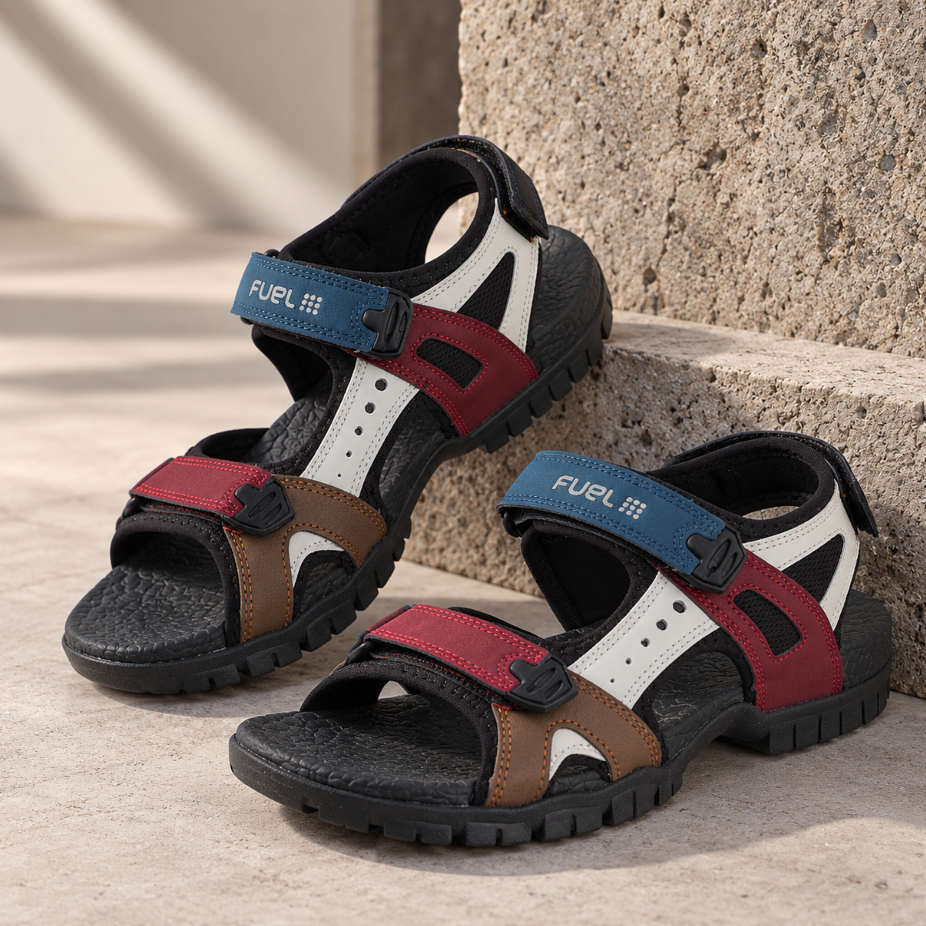 FUEL Rambo-01 Casual Sports Sandal for Men (Red)
