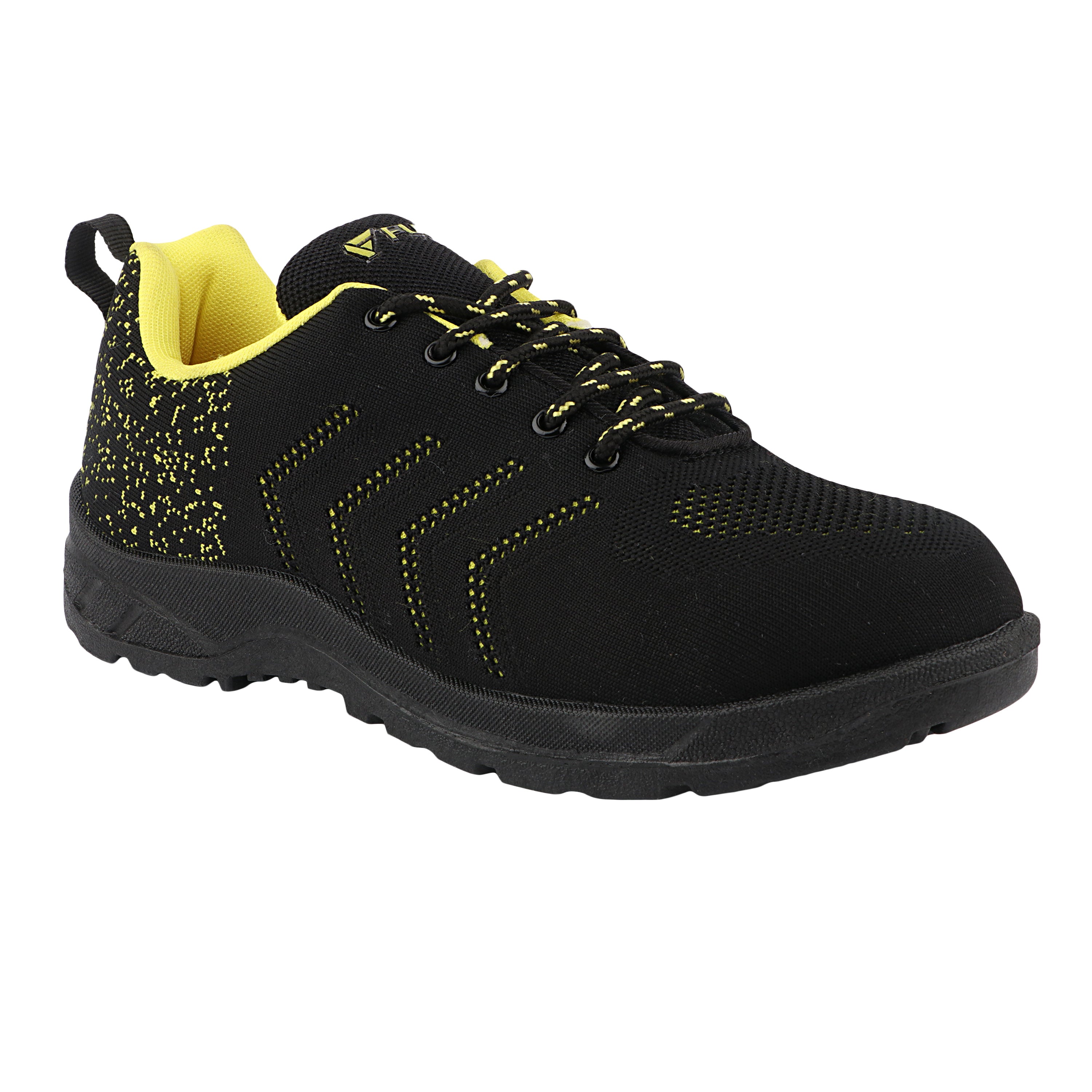 FUEL Arsenal Lightweight Safety Shoes for Men – Durable Industrial Sports Design with Strong Knitted Upper, PVC Sole, and 100J Metallic Toe Cap (UK 6–11)