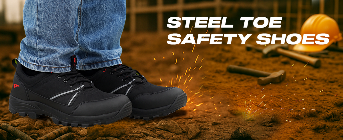FUEL Rugged Wings Industrial Nitrile Rubber Sole Safety Shoes with 200J Toe Protection for Men