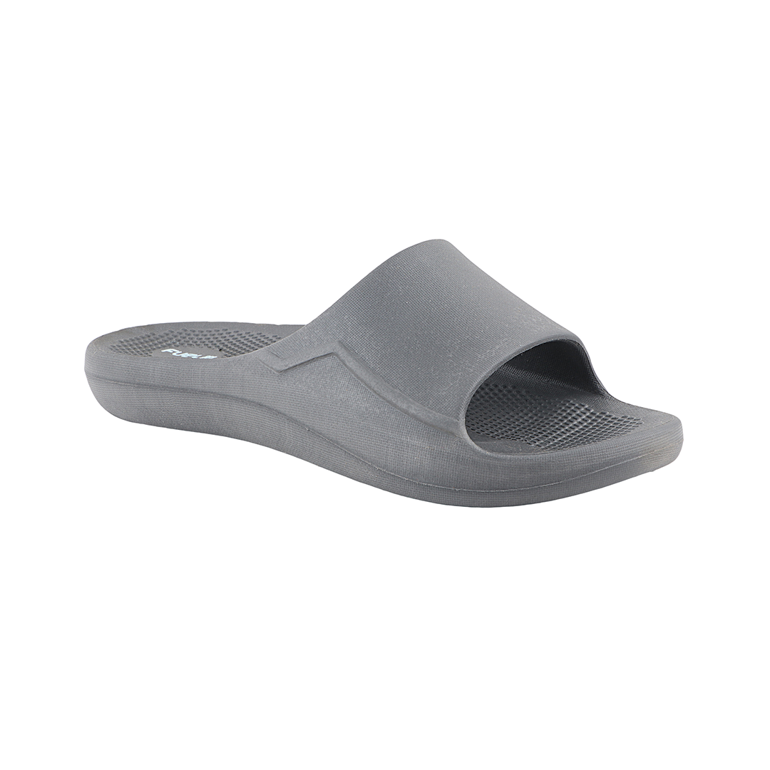 Fuel Swift Grey Comfort Slides with Textured EVA Sole, Anti-Slip Slip-On Slippers