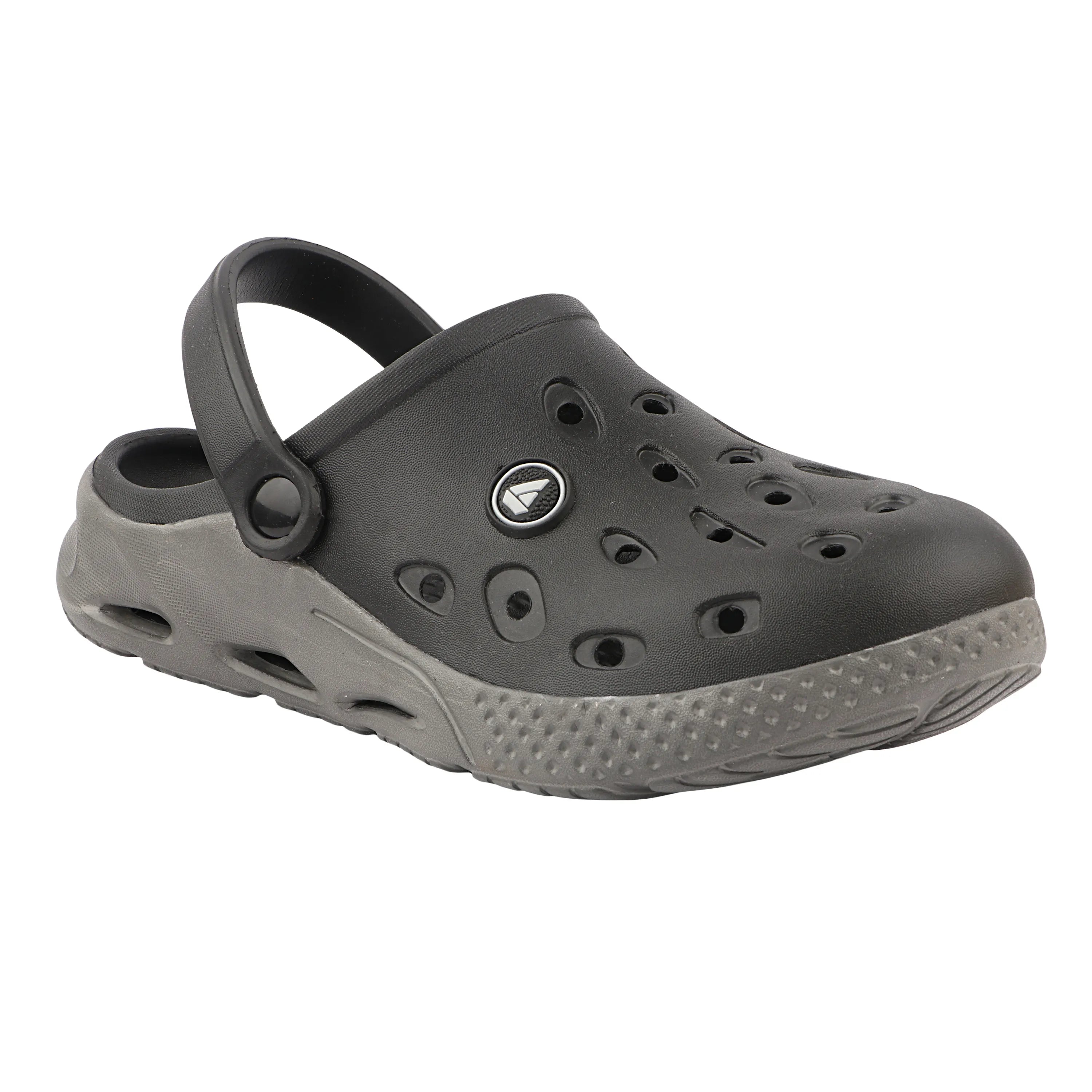 FUEL XO-Rova Clogs for Men – Lightweight & Comfortable EVA Clogs with Cushioned Footbed, (Black-Grey)