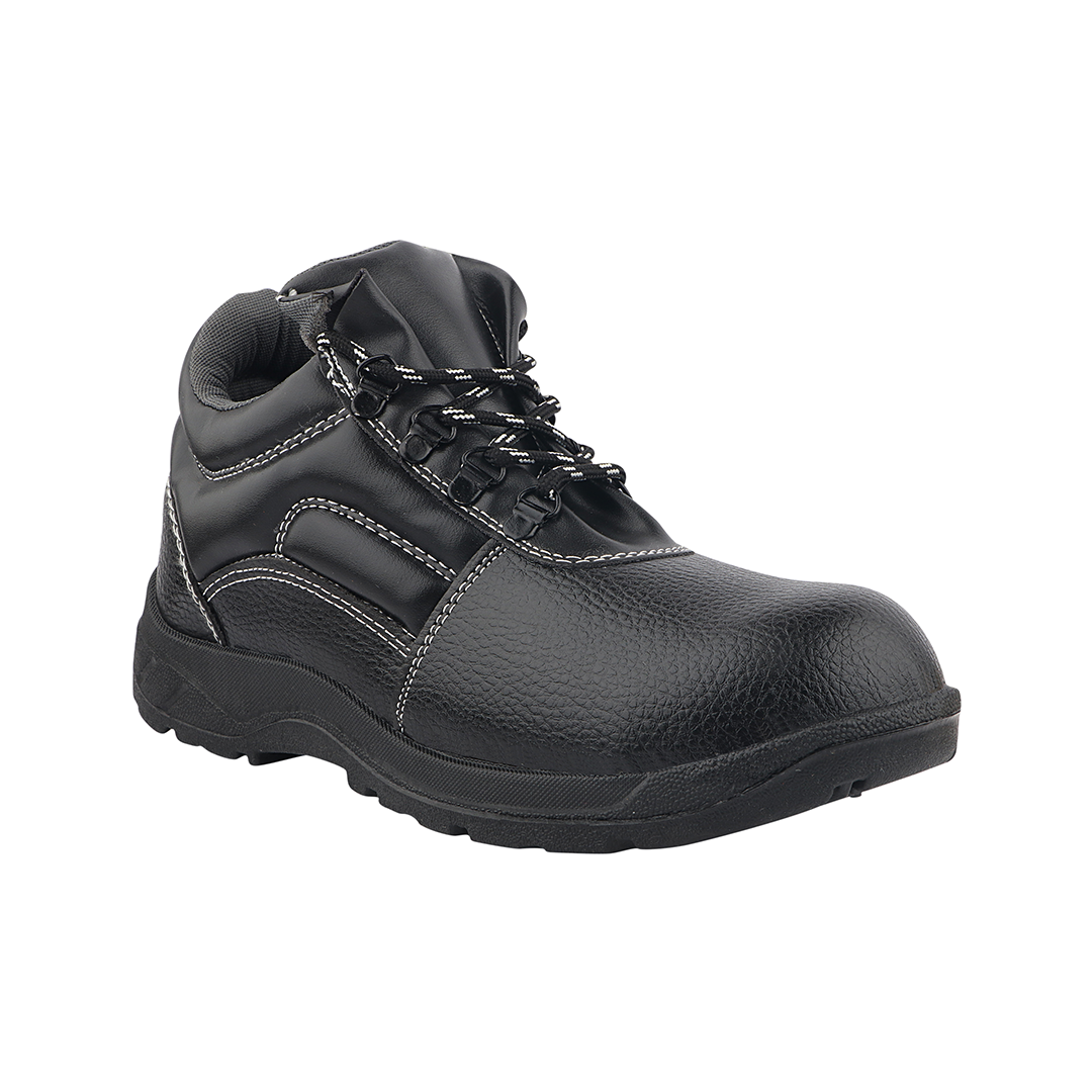 Fuel Arsenal HC Safety Shoe For Men's Steel Toe Cap With Single Density PVC Sole (Black)