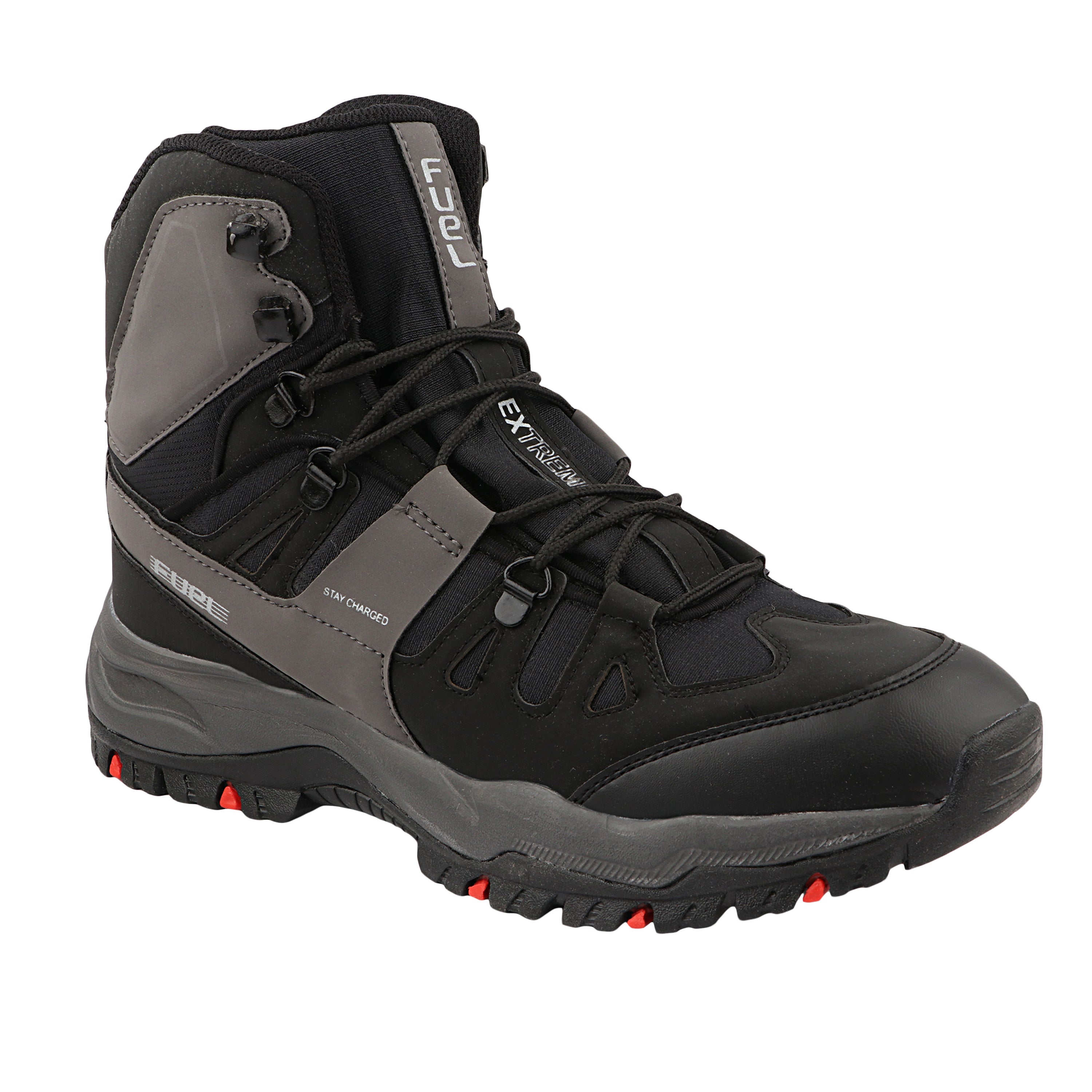 FUEL Force Lightweight & Comfort Shock-Absorbing Sole of Secure Lace-Up Fit Shoes for Men's (Black)