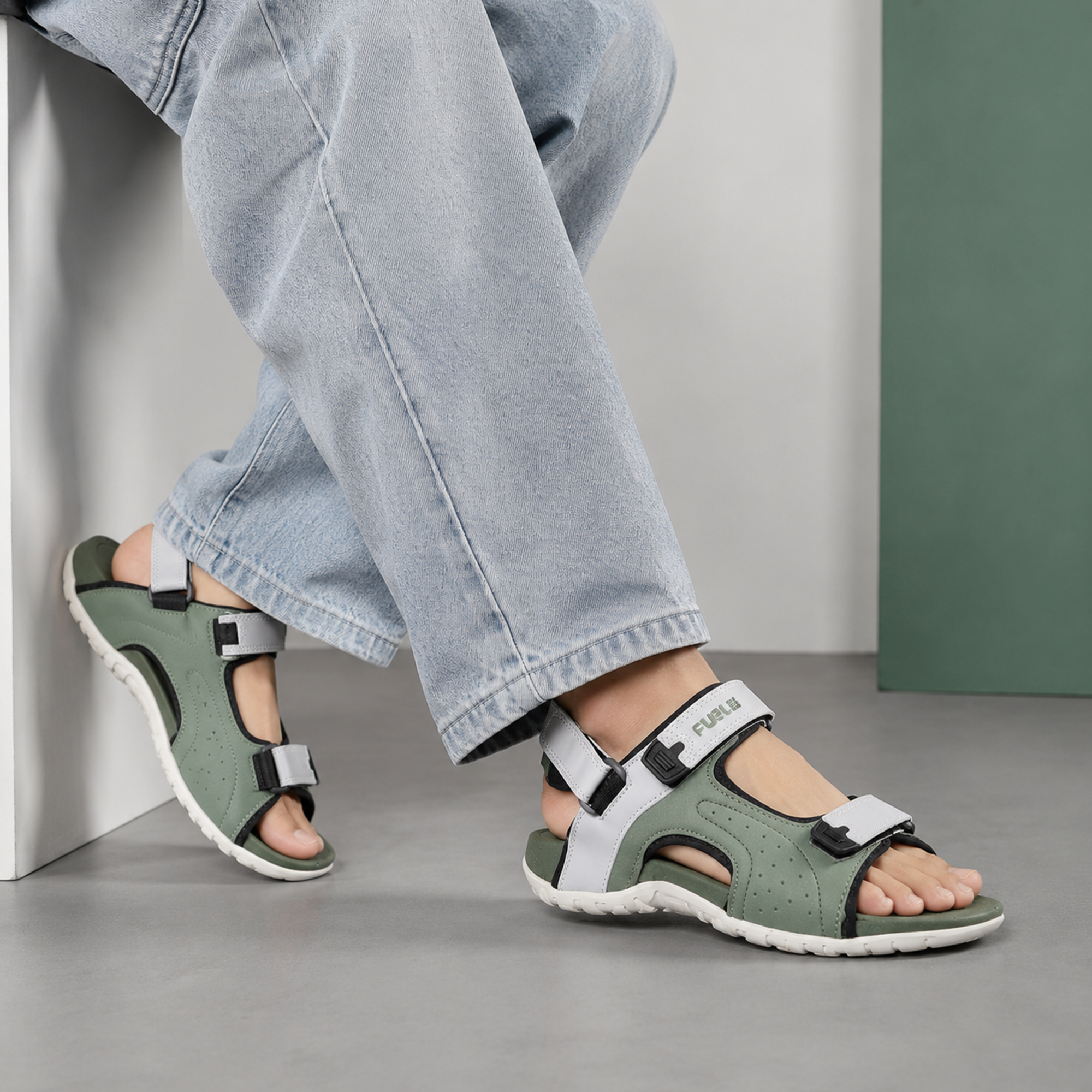 FUEL 2112-02 Men’s Outdoor Comfortable Daily Wear Sports Sandals (Sea-Green)