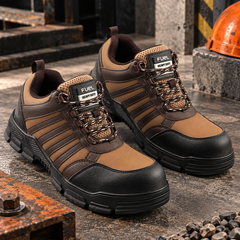 FUEL Reevon-03 Safety Shoes for Men | 200J Non-Metallic Toe Cap | Kevlar Insole | Nitrile Rubber Sole | Micro Fibre Upper | Air Mesh Lining | Industrial & Work Shoes
