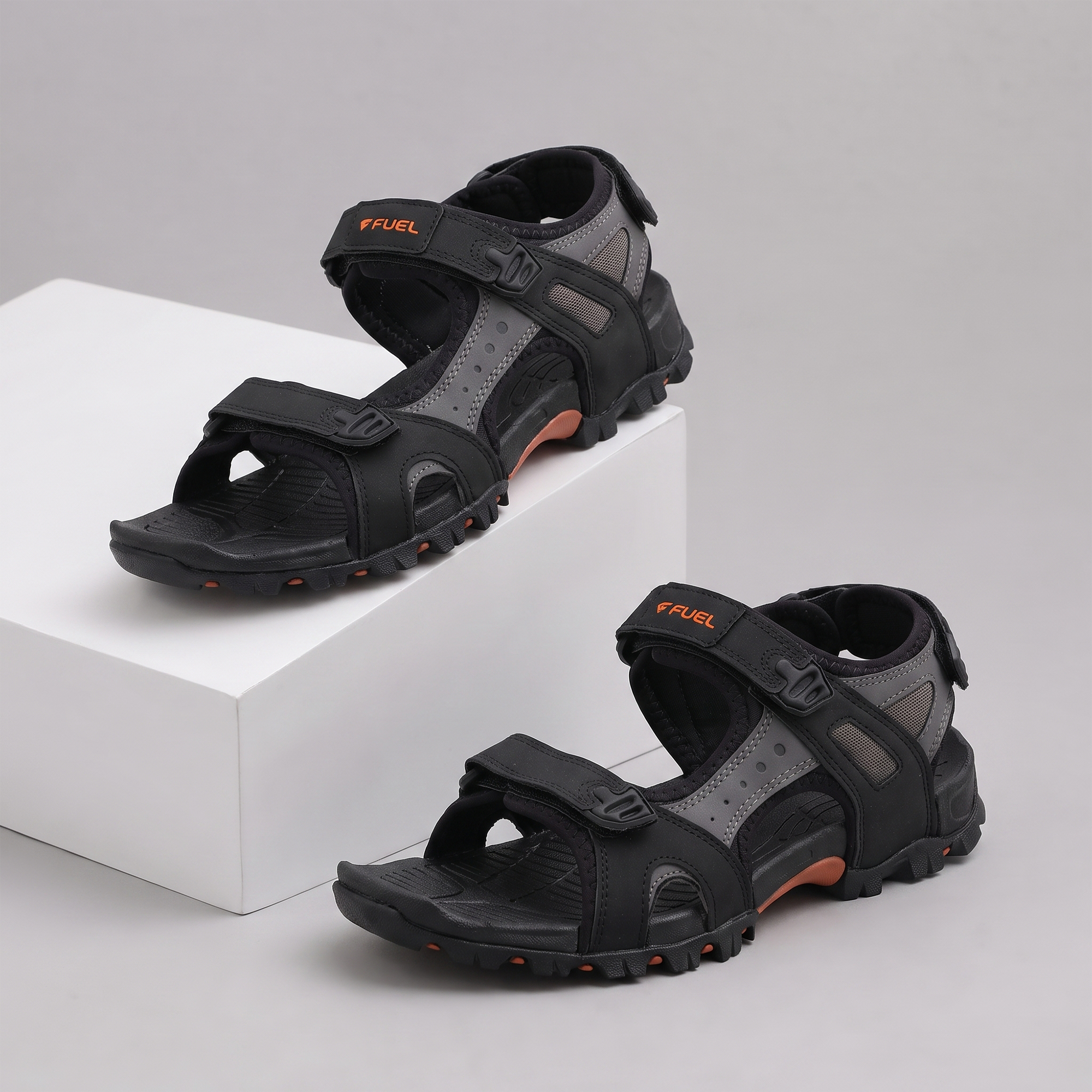 FUEL Timberland-02 Comfortable Casual Sandals for Men (Black)
