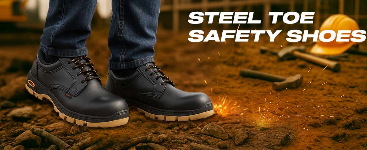 FUEL Jordan LC 2 Comfortable and breathable PVC Sole with 100J Industrial Safety Shoes (Black)