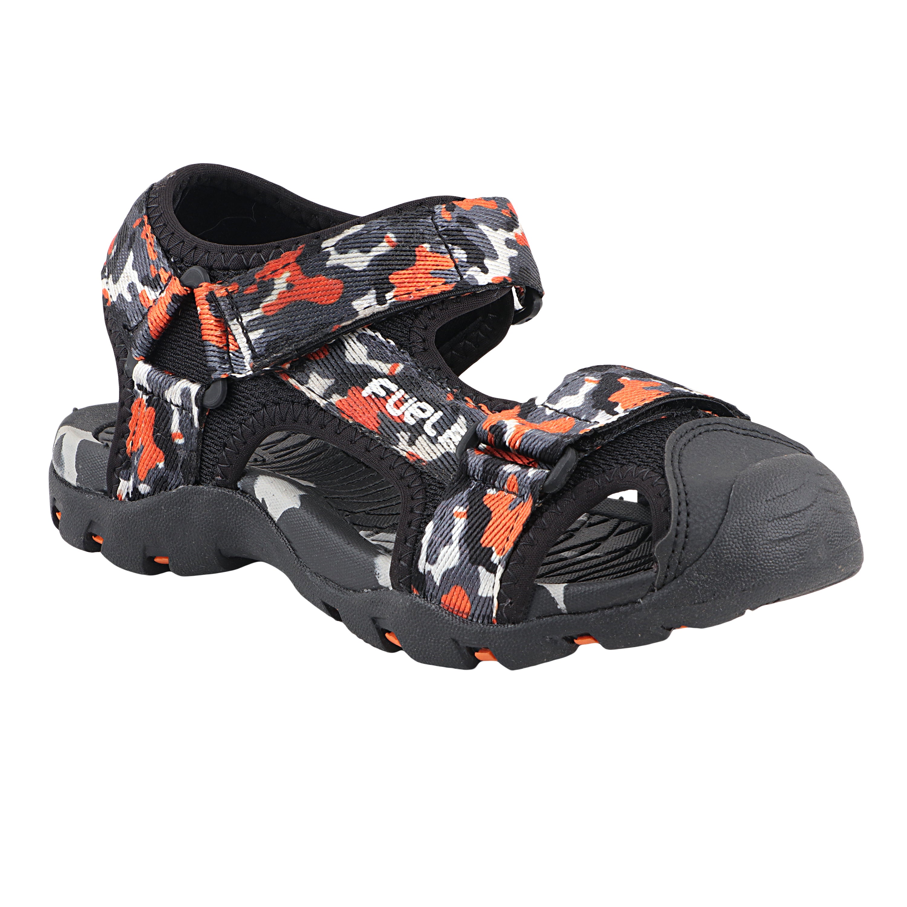 Fuel Harry Sandal For 4 to 10 Year Kids (Orange & Black)