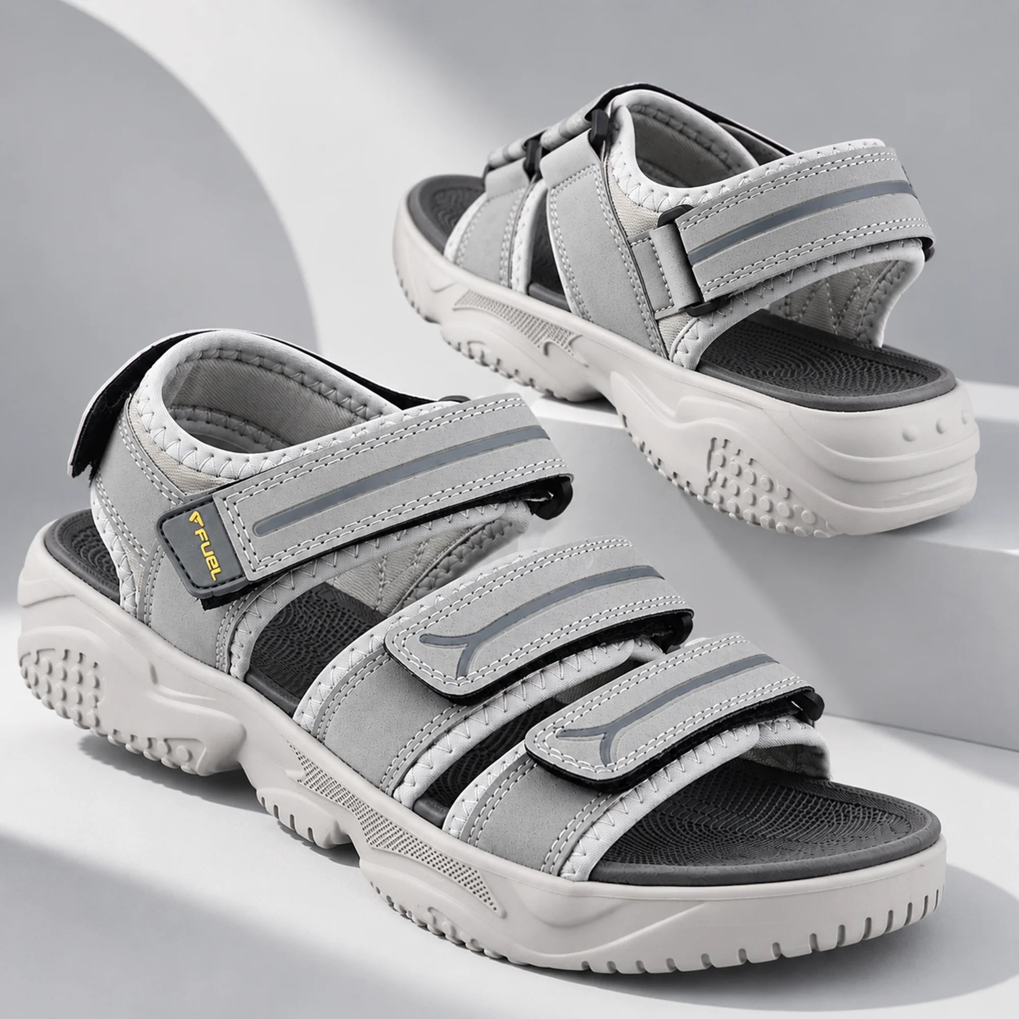 FUEL Keta Comfortable & Lightweight Sports Sandals for Men's (Grey)