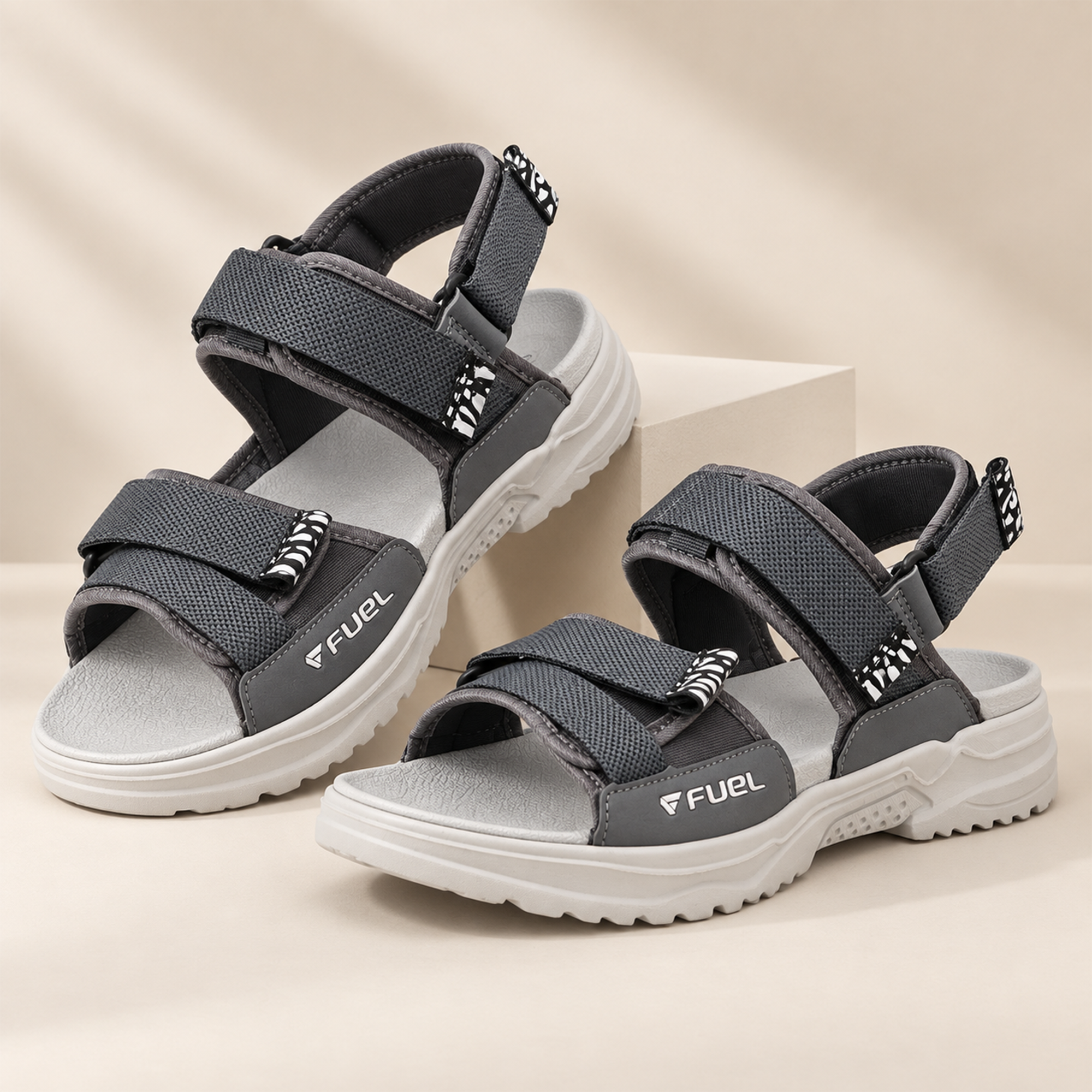 FUEL Combat-01 Breathable & Anti-Skid Outdoor Sandals For Men's (Grey)