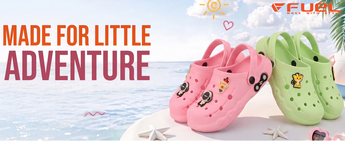 FUEL Breeze Comfortable & Lightweight Cushioned Anti Skid Clogs for Kids (Red)