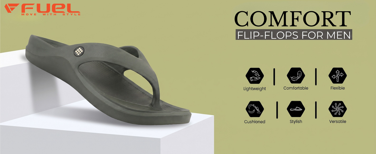 FUEL Comfort EVA Men Lightweight & Durable Slippers (Olive)