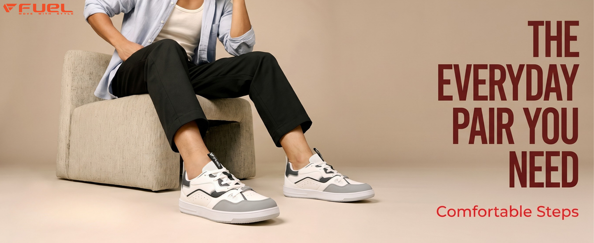 FUEL Nava-02 Sneakers for Men with Style & Comfort  (Grey-White)