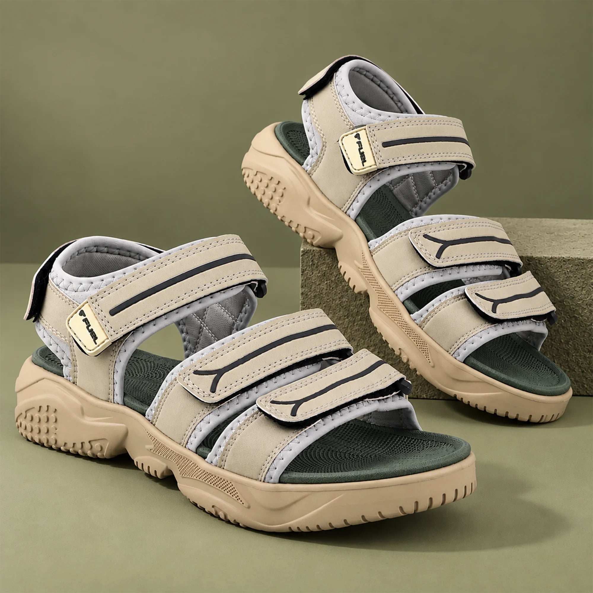 FUEL Keta Comfortable & Lightweight Sports Sandals for Men's (Olive)