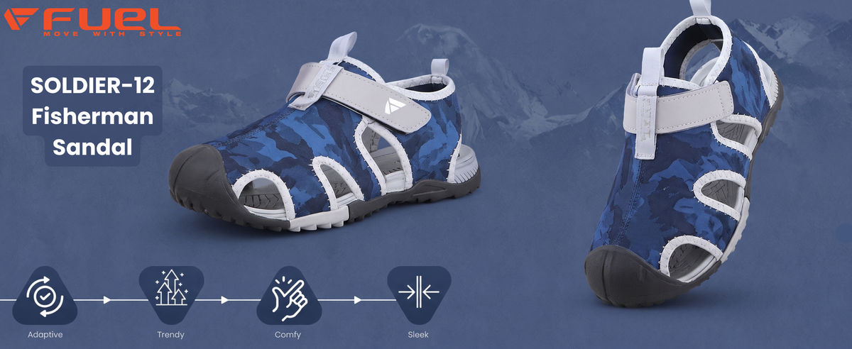 FUEL Soldier-12 Fisherman Sandals for Men (Blue)