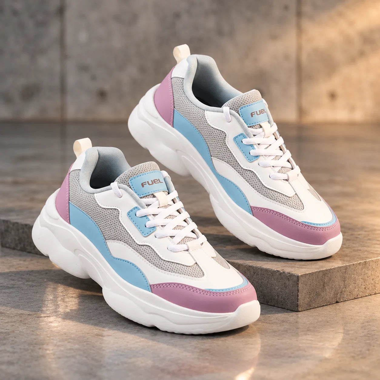 FUEL Lina Lightweight & Comfortable with Lace-Up Running & Daily Wear Sports Shoes for Women's (Blue)