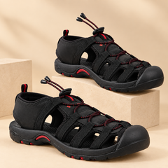 FUEL Soldier-06 Stylish Outdoor Fisherman Sandals Men (Black)