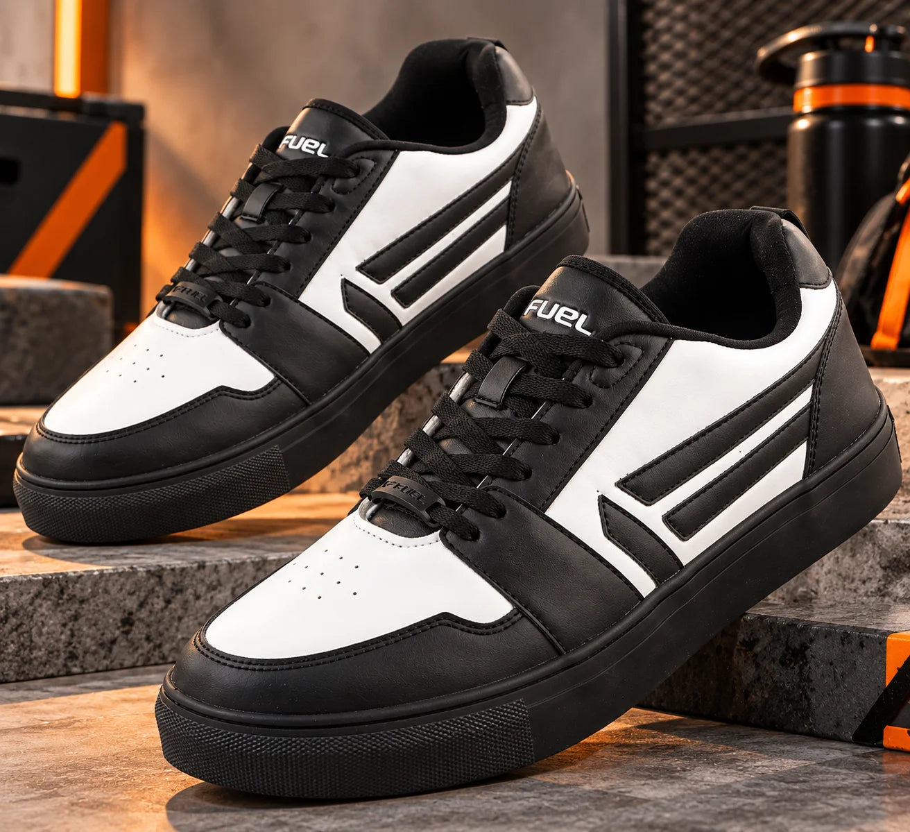 FUEL Nava-01 Shoes Series For Men  Style & Comfort Sneakers For Men's (Black-White)