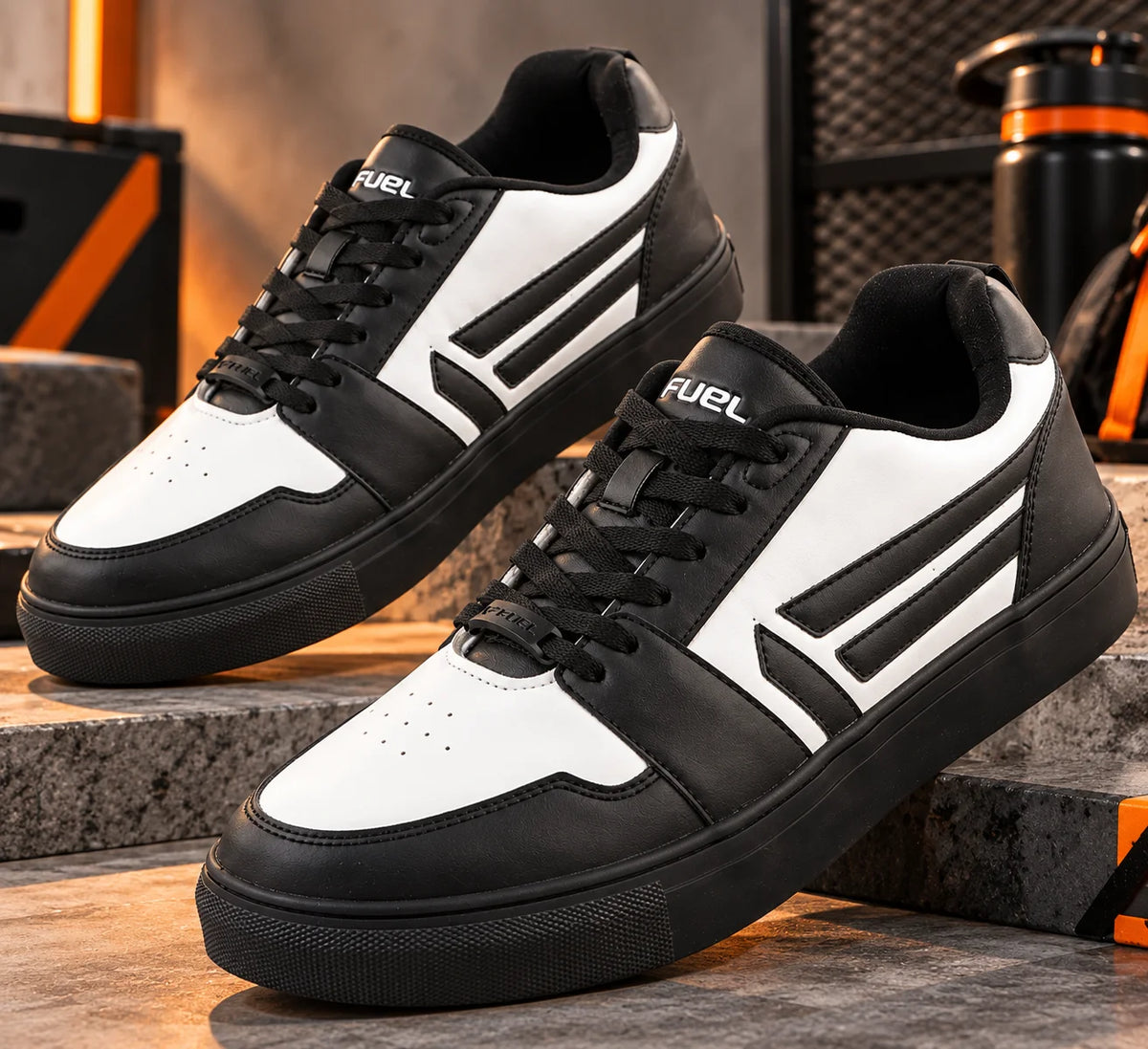 FUEL Nava-01 Shoes Series For Men  Style & Comfort Sneakers For Men's (Black-White)