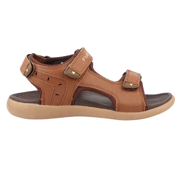 FUEL Men’s XO-Power-04 Tan Beige Sandals with Lycra and Rexine Upper, Lightweight EVA Sole, Comfortable Open Toe Design, (Tan)