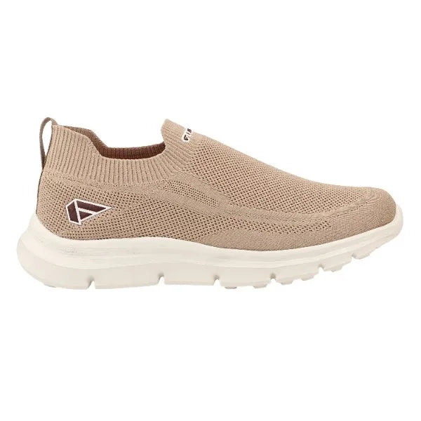 FUEL Flash-03 Men’s Casual Shoes, Beige Textured Slip-On Footwear with Chunky White Sole for Everyday Wear, (Beige)