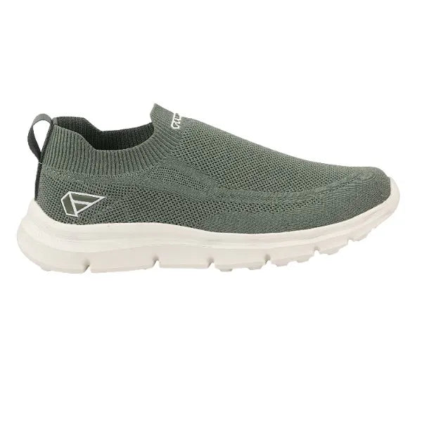 FUEL Flash-03 Men’s Casual Shoes, Green Textured Slip-On Footwear with Chunky White Sole for Everyday Wear, (Green)