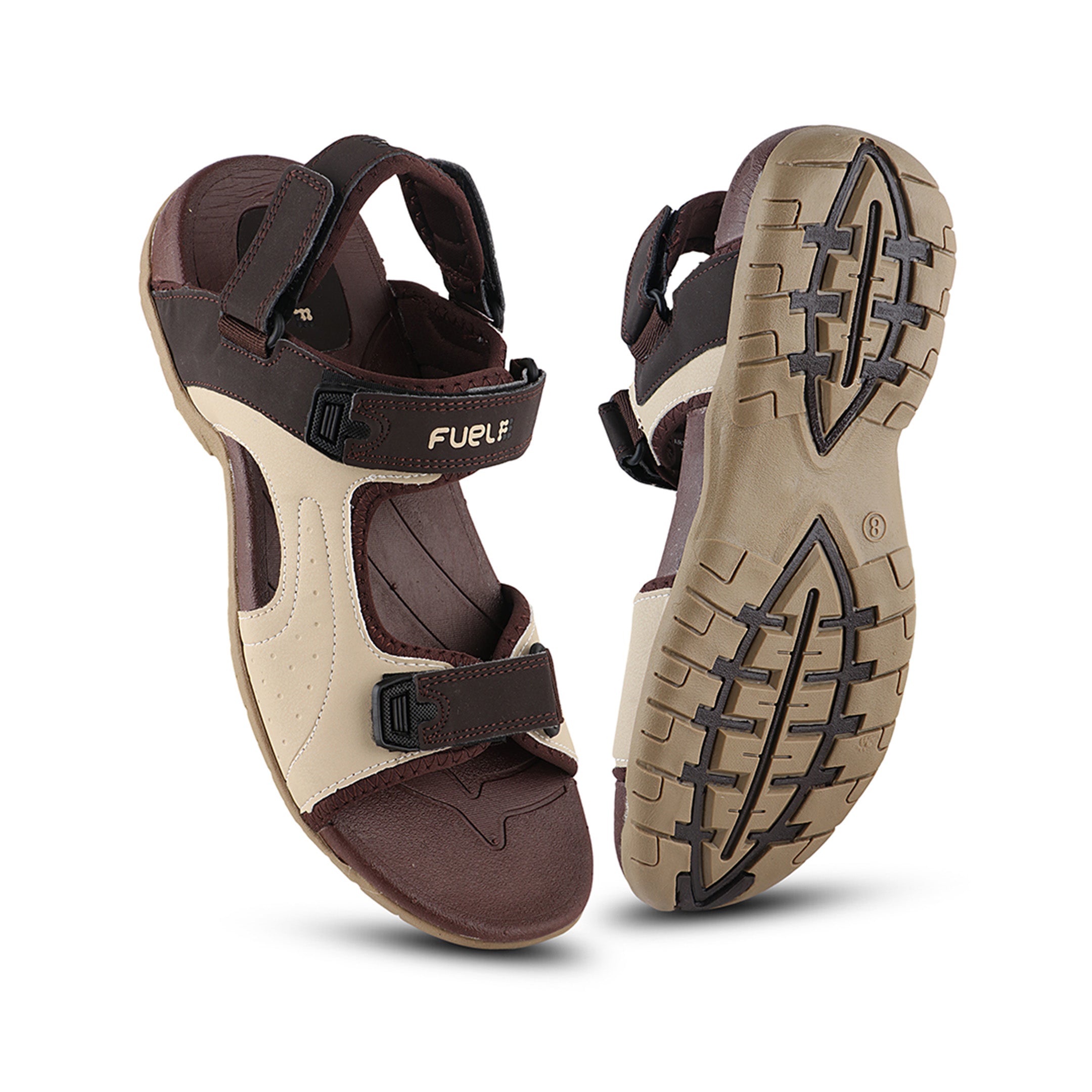 FUEL 2112-02 SANDALS FOR MEN'S (BROWN-BEIGE)