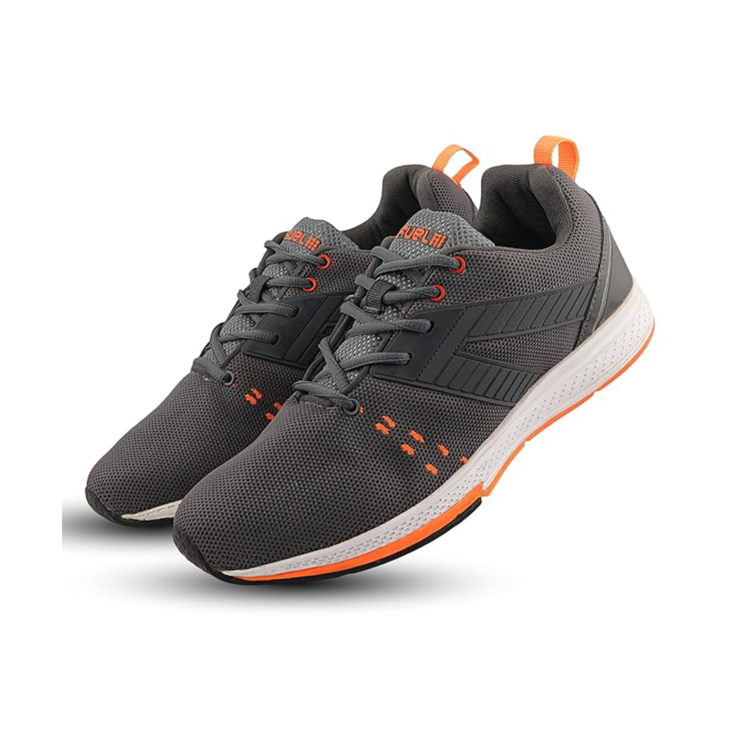 Fuel Crown Sport Shoes For Men's (GREY/ ORANGE)