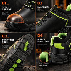 FUEL Reevon-05 ISI Mark Work Safety Shoes for Men – 200J Non-Metallic Toe Protection, Kevlar Insole, Breathable Lining & Durable Nitrile Sole